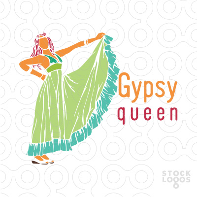 35+ thiết kế logo phác họa duyên dáng chân dung phái đẹp Gypsy Queen thiet ke logo dep