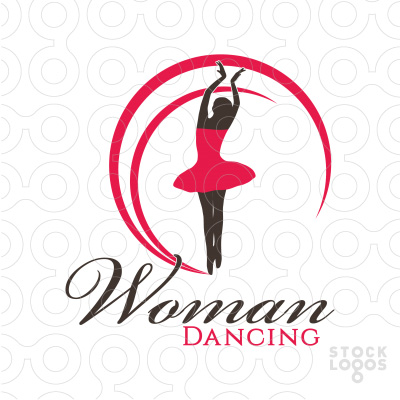 Woman Dancing thiet ke logo dep