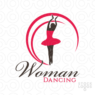 35+ thiết kế logo phác họa duyên dáng chân dung phái đẹp Woman Dancing thiet ke logo dep