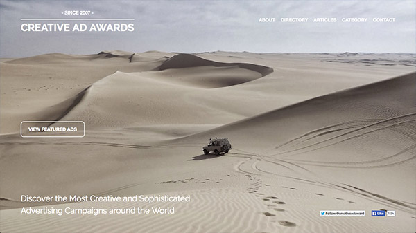 Tổng hợp thiết kế web sử dụng ảnh phong cảnh tuyệt đẹp Creative Ad Awards thiet ke website dep