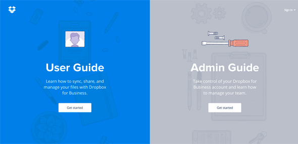 Ngắm nghía 25+ thiết kế website phẳng tuyệt đẹp Dropbox-Guide thiet ke website phang