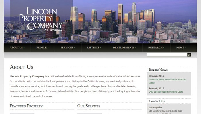 Bộ sưu tập 32 website bất động sản hiện đại nhất định phải xem lincoln property real thiet ke website bat dong san