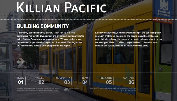 killian pacific homepage fullscreen bg thiet ke website bat dong san