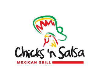 Chicks n Salsa thiet ke logo nha hang