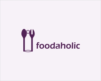 Foodaholic thiet ke logo nha hang