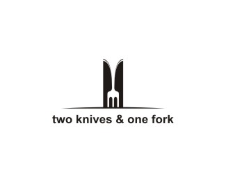 two knives one fork thiet ke logo nha hang