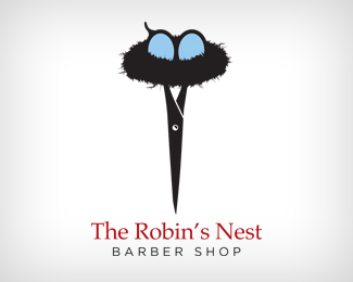 Robins Nest Barber Shop thiet ke logo dep
