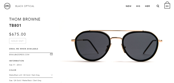 Đỉnh cao của thiết kế website e-commerce qua 20 ví dụ BLACK-OPTICAL Thiet ke website Ecommerce