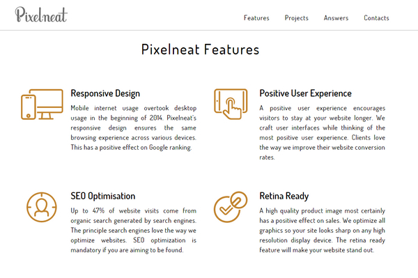 Pixelneat thiet ke website line icon