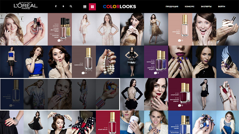 Bố cục thông minh của 20+ thiết kế website đậm hình ảnh L'Oreal Color Looks thiet ke web dep