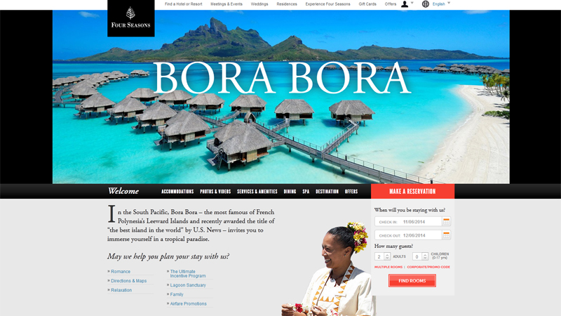 Bora Bora thiet ke website khach san Resort