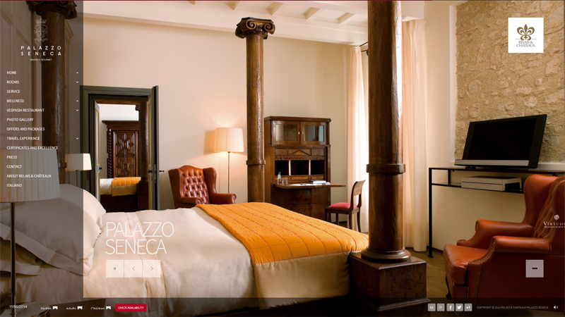 Palazzo Seneca thiet ke website khach san