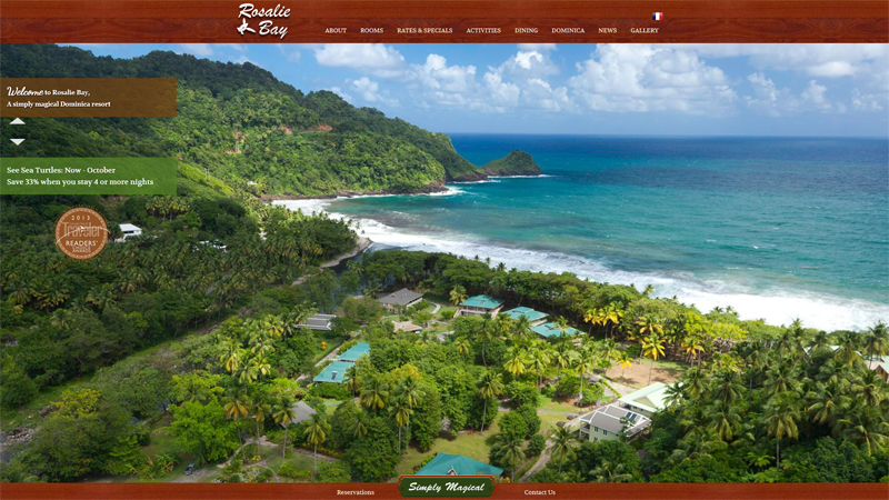 Rosalie Bay Resort thiet ke website khach san