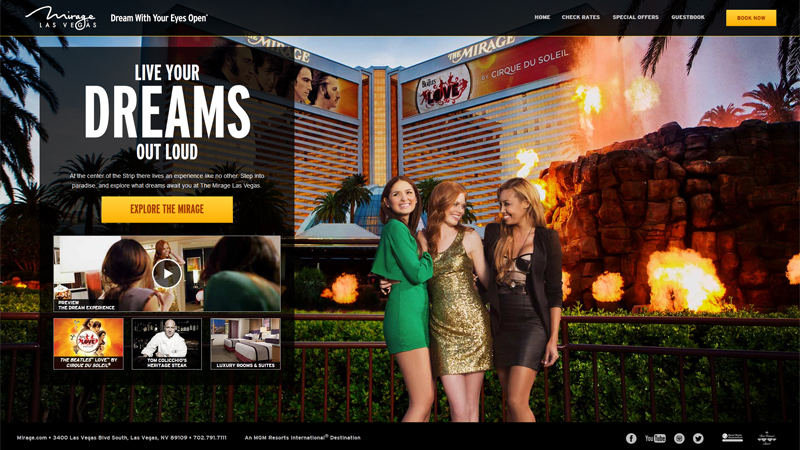 The Mirage Hotel & Casino thiet ke website khach san