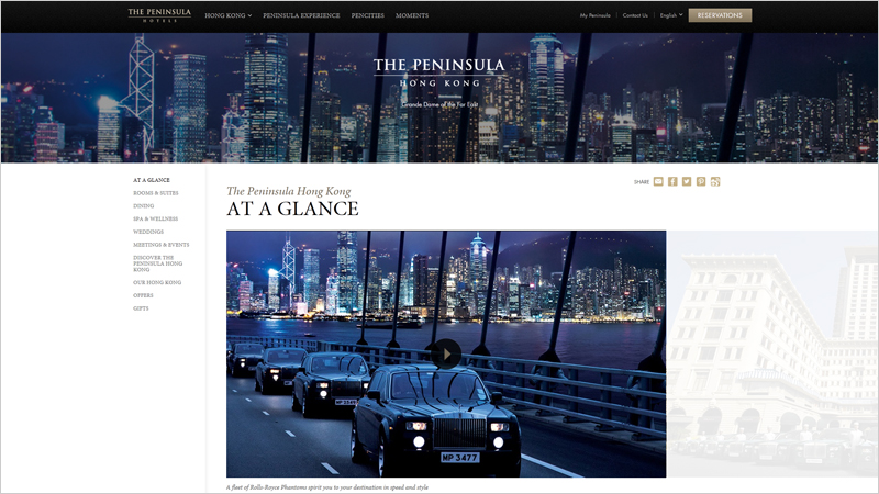 The Peninsula Hong Kong thiet ke website khach san