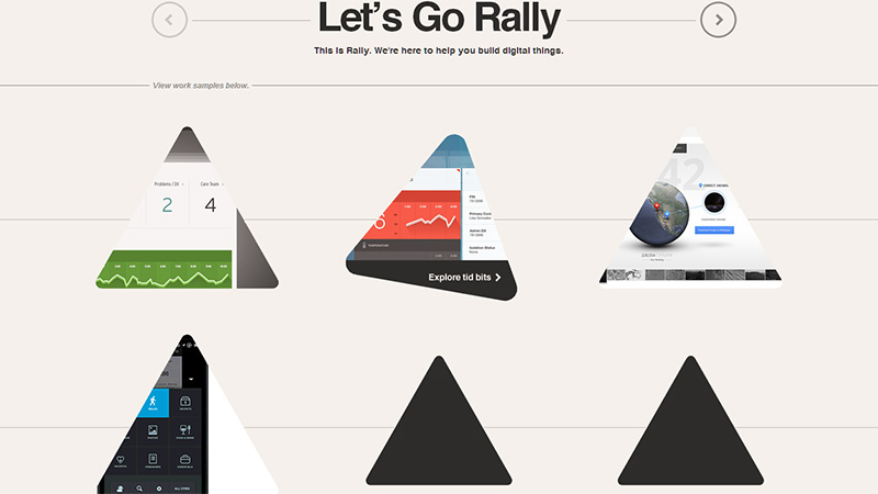 Bố cục web phá cách nhờ các hình khối táo bạo Rally Interactive bo cuc website sang tao