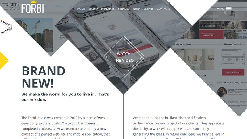 Bố cục web phá cách nhờ các hình khối táo bạo Forbi bo cuc website sang tao