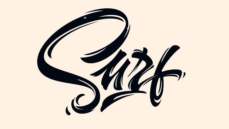 Surf thiet ke logo typographic