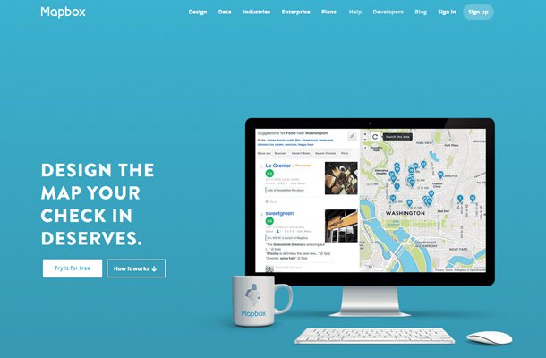 blue mapbox homepage header Thiet ke website startup dep