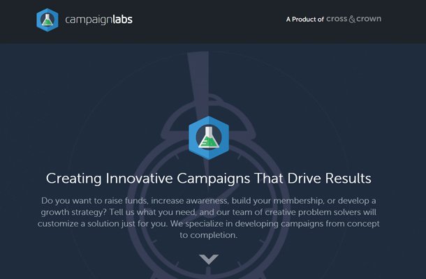campaign labs blue website Thiet ke website startup dep