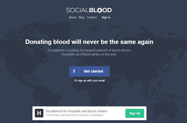 33 thiết kế website startup màu xanh hiện đại cho bạn ngắm nhìn dark blue socialblood Thiet ke website startup dep