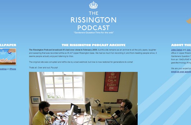rissington podcast website design Thiet ke website startup dep