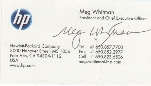 Bộ sưu tập thiết kế danh thiếp của các CEO hãng công nghệ hàng đầu meg whitman thiet ke bo nhan dien thuong hieu doanh nghiep