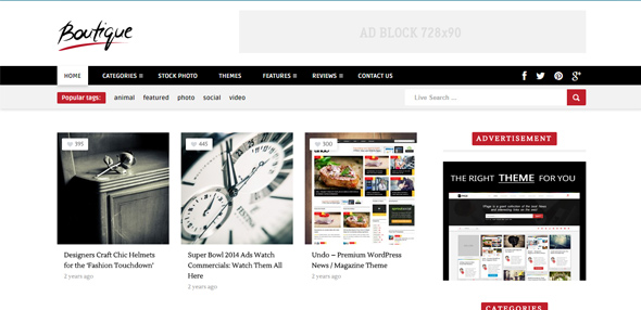 25 Wordpress theme bố cục dạng lưới cực sắc nét cho bạn tải về Boutique-Grid-=-Creative-Magazine-WordPress-Thiet ke website Wordpress