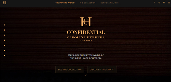 Đẳng cấp sang trọng và thanh lịch của 25 bố cục webite hiện đại Carolina-Herrera-Confidential cach thiet ke website dep