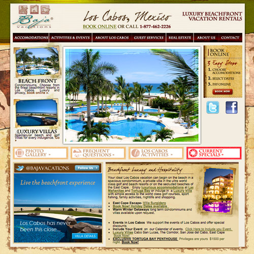 baja resorts thiet ke website khach san resort
