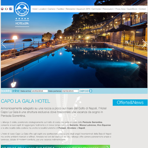 capo gala web thiet ke website khach san resort