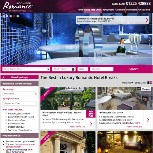 romance resort thiet ke website khach san resort