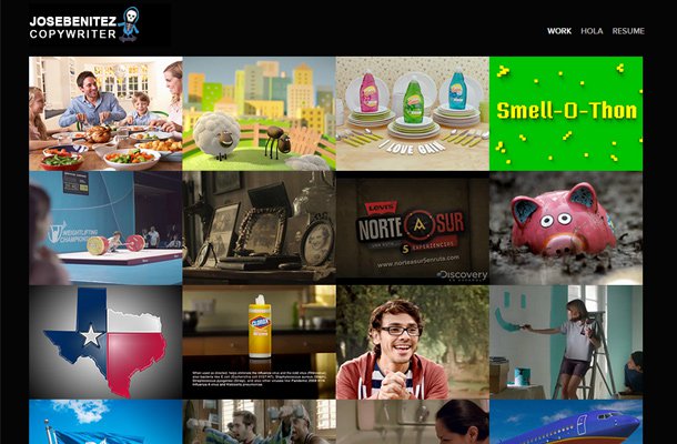Sự góp mặt của 24 portfolio của copywriter trong kho website đẹp jose carlos benitez copywriter portfolio skateboarder Thiet ke website ca nhan
