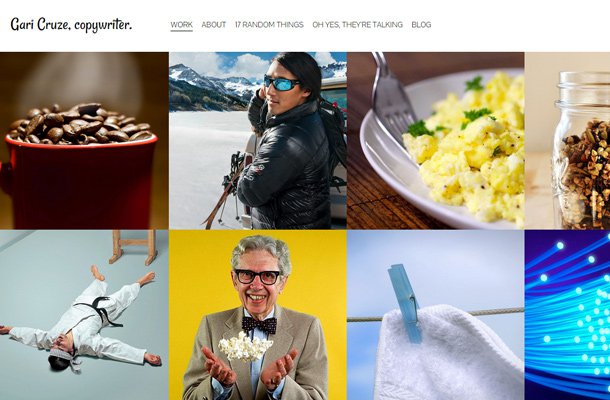 Sự góp mặt của 24 portfolio của copywriter trong kho website đẹp gari cruze copywriter designer portfolio website Thiet ke website ca nhan