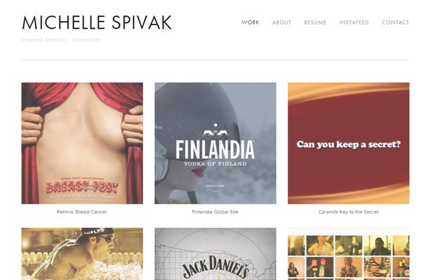 michelle spivak copywriter creative director website Thiet ke website ca nhan