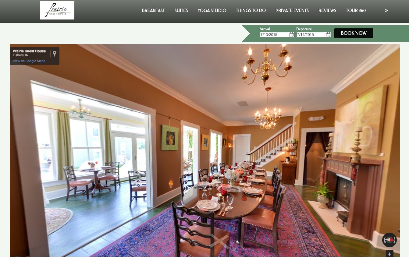 prairie guest house small hotel website design tour