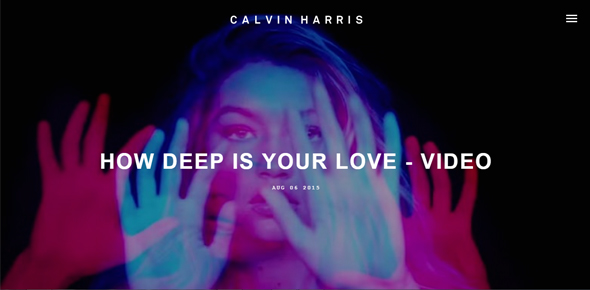Khám phá giai điệu của 22 website sử dụng nhạc hoặc âm thanh ở nền trang Thiet ke website doc dao Calvin-Harris