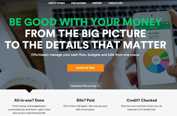 Website của các ngân hàng & tổ chức tài chính có gì đặc biêt? mint money management website homepage Thiet ke website chuyen nghiep