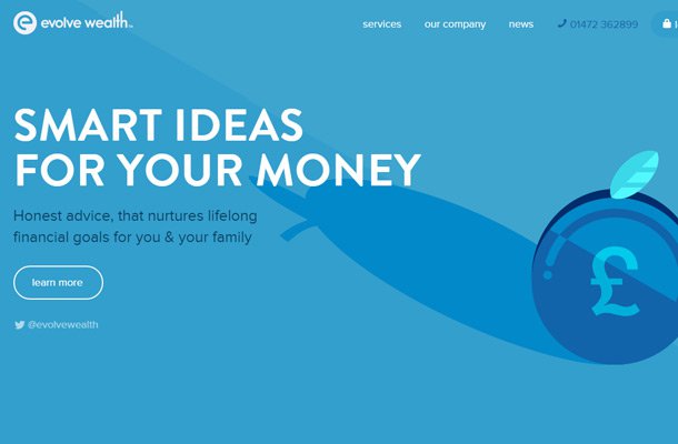 Website của các ngân hàng & tổ chức tài chính có gì đặc biêt? evolve wealth financial company website Thiet ke website chuyen nghiep