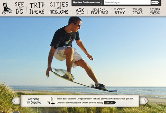 thiet ke web du lich dep Travel Oregon