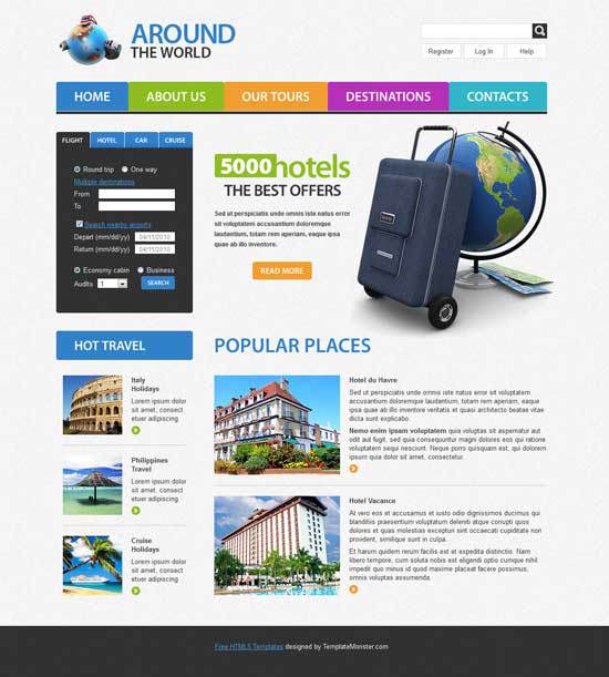Mẫu thiết kế web du lịch miễn phí 006 - PC