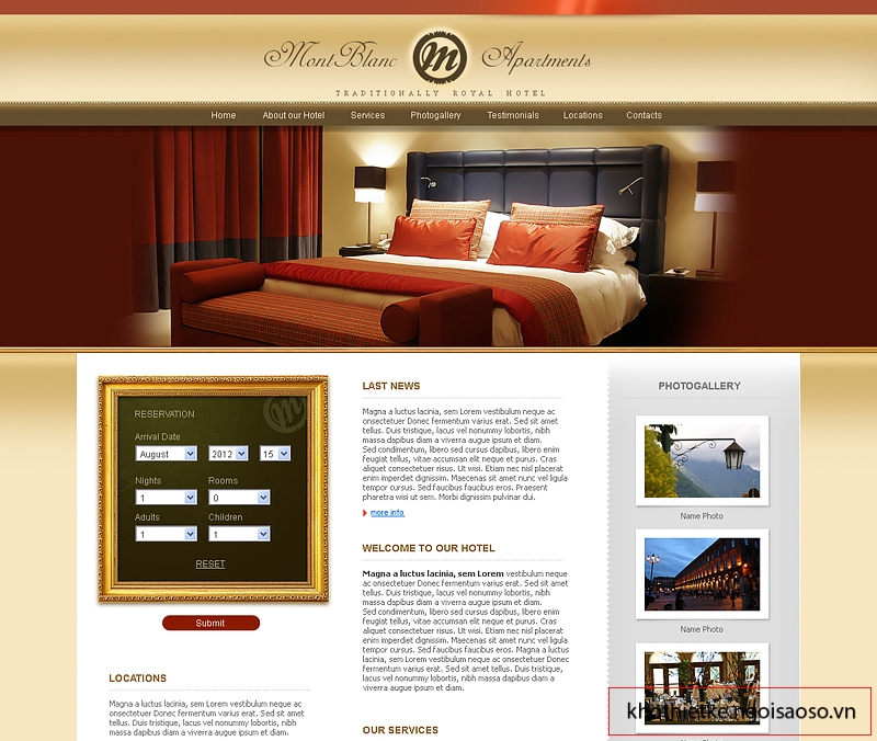 Mẫu thiết kế website khách sạn 003
