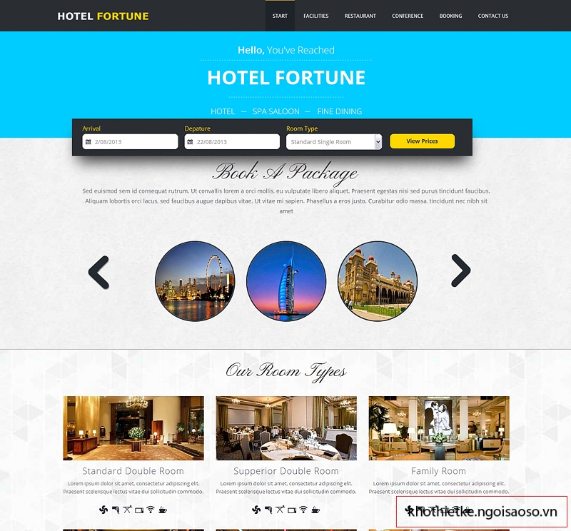 Mẫu thiết kế website khách sạn 005
