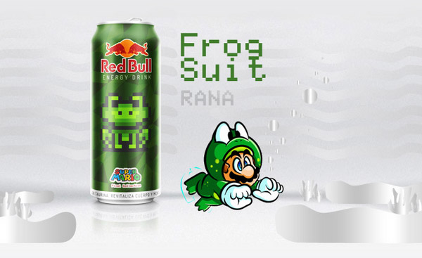 thiết kế bao bì sản phẩm Red Bull Super Mario Frog Suit Rana