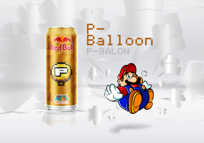 thiết kế bao bì sản phẩm Red Bull Super Mario P-Balloon P-Balon