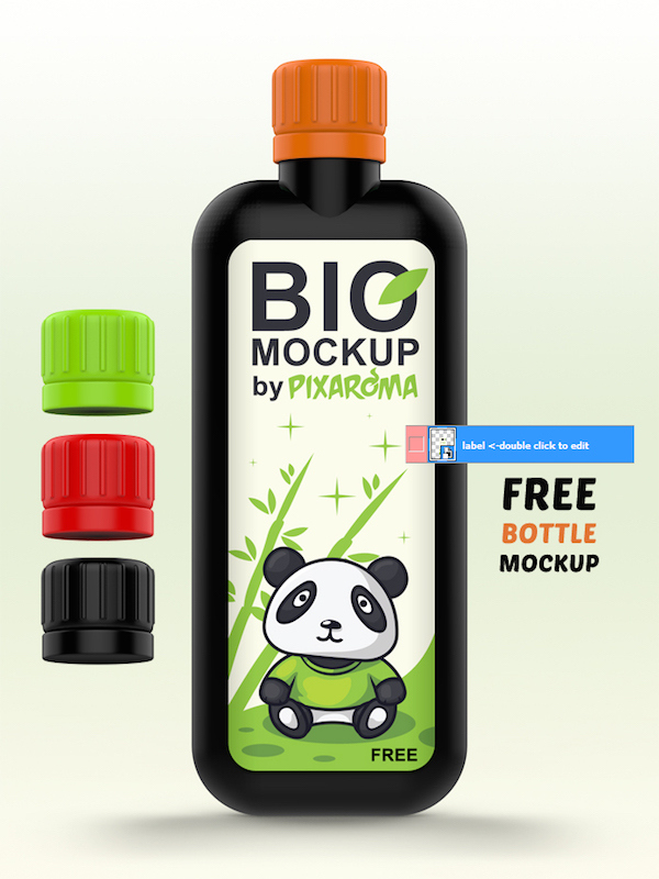 thiết kế bao bì sản phẩm mockup miễn phí phần 3 Bio Bottle