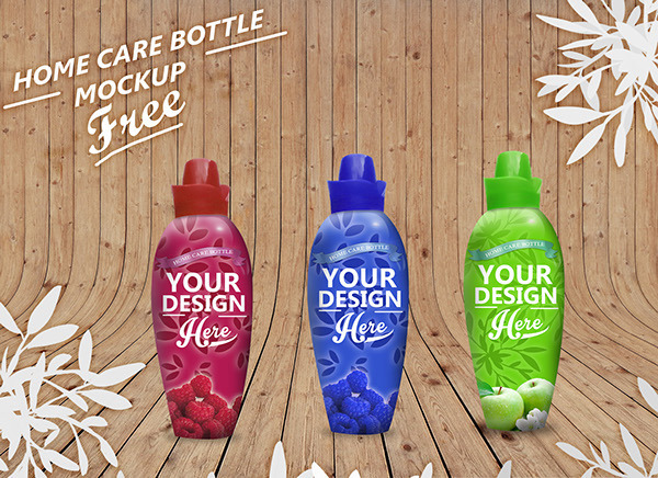 thiết kế bao bì sản phẩm mockup miễn phí phần 3 Bottle Home Care