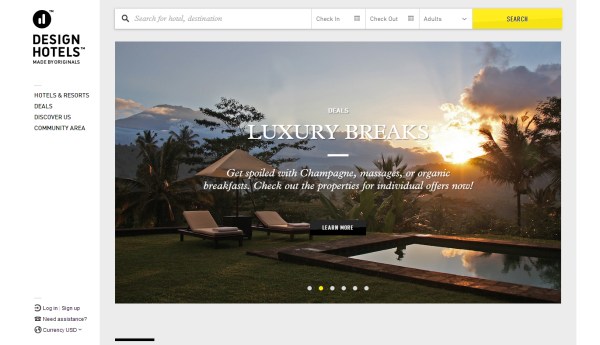 Thiết kế website khách sạn ấn tượng Design Hotels