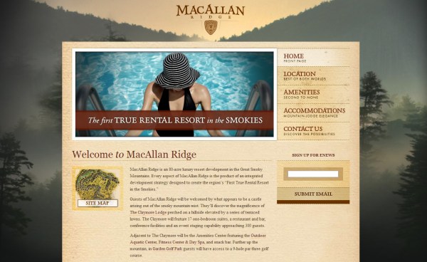 những thiết kế website du lịch và thiết kế website khách sạn ấn tượng MacAllan Ridge