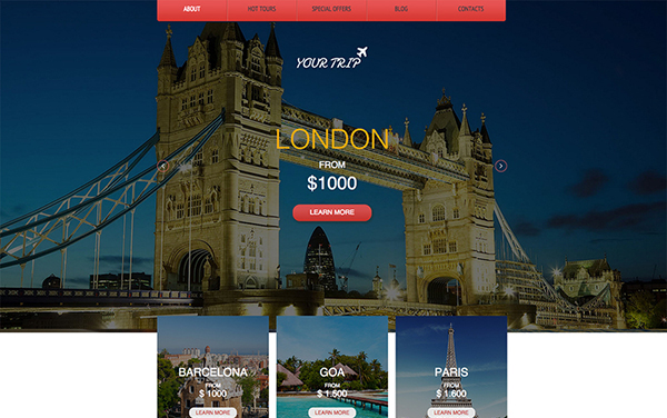 những thiết kế website du lịch và thiết kế website khách sạn ấn tượng Your Trip